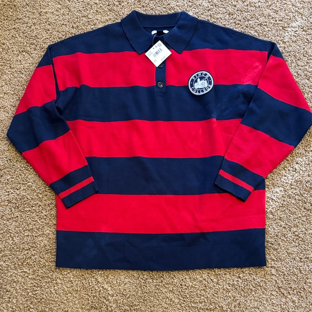 NWT American Eagle Outfitters Red and Blue Striped Sweater - Picture 9 of 9